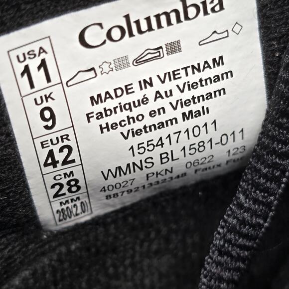 Columbia Ice Maiden II Winter Boot - Women Columbia Ice Maiden II Boots Womens 11 Black Suede Lace Faux Fur Comfort Winter